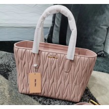 Miu Miu Matelassé Nappa Leather Tote Bag 5BG163 Pink