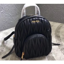 Miu Miu Matelassé Leather Backpack Bag 5BZ015 Black