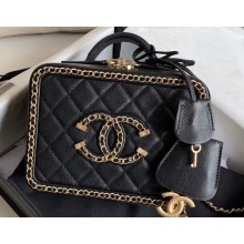 Chanel Chain CC Filigree Small Vanity Case Bag AS1785 Black 2020