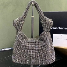 Alexander Wang Crystal Wangloc Shimmery Knot Pouch Tote Bag 2020