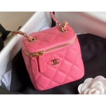 Chanel Grained Calfskin Mini Vanity with Classic Chain Bag AP1340 Pink 2020