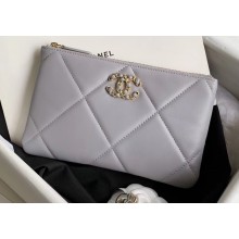 Chanel 19 Lambskin Small Pouch Bag AP1059 Gray 2020