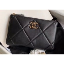 Chanel 19 Lambskin Small Pouch Bag AP1059 Black 2020