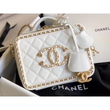 Chanel Chain CC Filigree Small Vanity Case Bag AS1785 White 2020