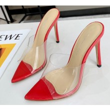 Gianvito Rossi Heel 10.5cm PVC Elle Mules Transparent/Red 2020