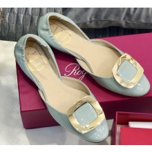 Roger Vivier Chips Ballerinas in Patent Leather Baby Blue
