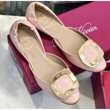Roger Vivier Chips Ballerinas in Patent Leather Pink