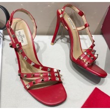 Valentino Heel 9.5cm Rockstud Slingback Pumps Sandals Red 2020