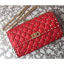 Valentino Rockstud Spike Crossbody Chain Bag 0137 Red