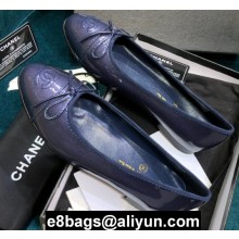Chanel Classic Bow Ballerinas Flats Patent Blue