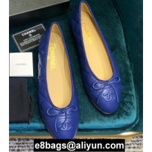 Chanel Classic Bow Ballerinas Flats Quilting Blue