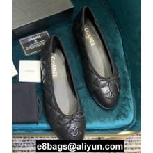 Chanel Classic Bow Ballerinas Flats Quilting Black