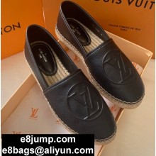 Louis Vuitton Grained Calf Leather Starboard Flat Espadrilles Black 2020