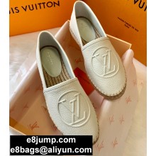 Louis Vuitton Grained Calf Leather Starboard Flat Espadrilles White 2020