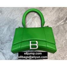 Balenciaga Hourglass XS Top Handle Bag in Grained Calfskin Light Green