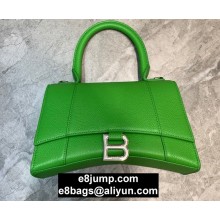 Balenciaga Hourglass Small Top Handle Bag in Grained Calfskin Light Green