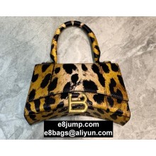 Balenciaga Hourglass XS Top Handle Bag Leopard Print