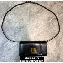 Balenciaga Hourglass Wallet On Chain Bag Black/Gold