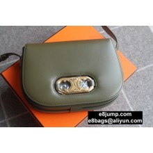 Celine Medium Maillon Triomphe Bag in Satinated Calfskin 193123 Army Green 2020