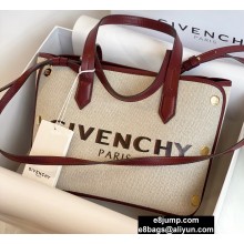 Givenchy Mini BOND Shopper Tote Bag in GIVENCHY Canvas Burgundy 2020