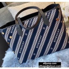 Givenchy Medium BOND Shopper Tote Bag in GIVENCHY Chain Jacquard Blue 2020