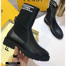 Fendi Leather Biker Ankle Boots Black 2020