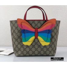 Gucci Children's GG Tote Bag 550768 with Rainbow Butterfly