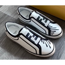 Fendi Roma Joshua Vides Slip-on Sneakers Leather White 2020