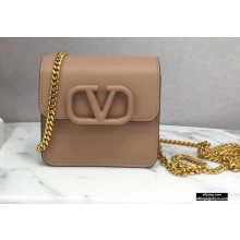 Valentino Compact VSLING Calfskin Wallet Nude with Chain Strap 2020