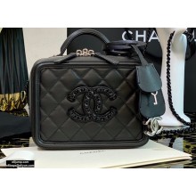 Chanel Chain CC Filigree Small Vanity Case Bag AS1785 Matte Black 2020