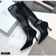 Dior Heel 8cm Suede Calfskin Mesh Dior-I High Boots Black 2020