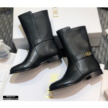Dior Calfskin Empreinte Ankle Boots Black 2020