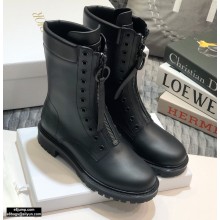 Dior Calfskin Ankle Boots with Front Zip Black 2020