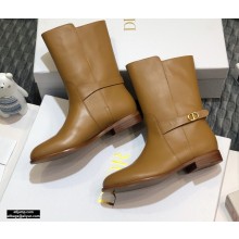 Dior Calfskin Empreinte Ankle Boots Brown 2020