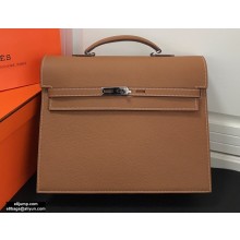 Hermes Kelly Depeches 34cm Briefcase Bag Brown