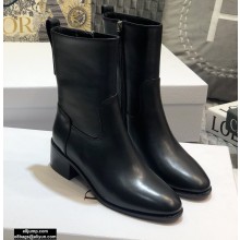 Dior Heel 4.5cm Calfskin Ankle Boots Black 2020