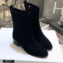 Dior Heel 4.5cm Suede Ankle Boots Black 2020