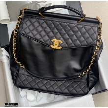 Chanel Vintage Top Handle Shoulder Bag Black 2020