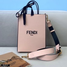 Fendi Leather Pack Small Shopping Bag Pale Pink 2020