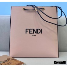 Fendi Leather Pack Medium Shopping Bag Pale Pink 2021