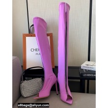 Gianvito Rossi Heel 10.5cm FABRIC and TPU HIROKO CUISSARD Thigh-high Boots Purple 2022