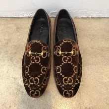 Gucci Jordaan GG velvet loafer dark brown 431467