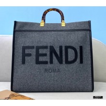 Fendi Gray Flannel Sunshine Large Shopper Tote Bag 2021