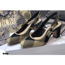 Dior Heel 7cm J'Adior Slingback Pumps Check Black/Beige 2021