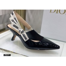 Dior Heel 6.5cm J'Adior Slingback Pumps Patent Calfskin Black 2021