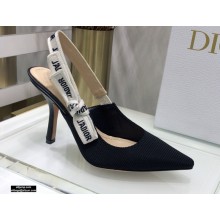 Dior Heel 9.5cm J'Adior Slingback Pumps Technical Fabric Black 2021