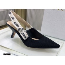 Dior Heel 6.5cm J'Adior Slingback Pumps Technical Fabric Black 2021