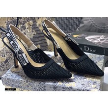 Dior Heel 9.5cm J'Adior Slingback Pumps Micro Mesh Black 2021