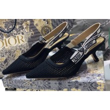 Dior Heel 6.5cm J'Adior Slingback Pumps Micro Mesh Black 2021