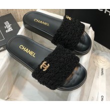 Chanel Pearl CC Logo Mules Black 2021